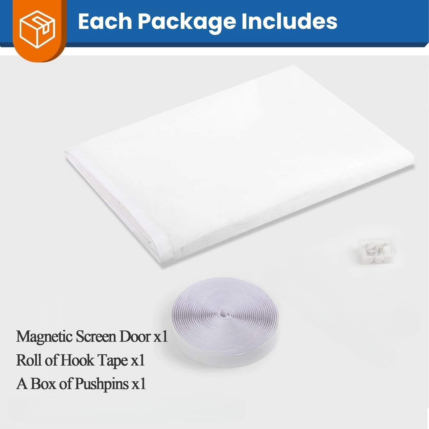 White Magnetic Door Screen - White, 70cm (W) x 210cm (H): image 3