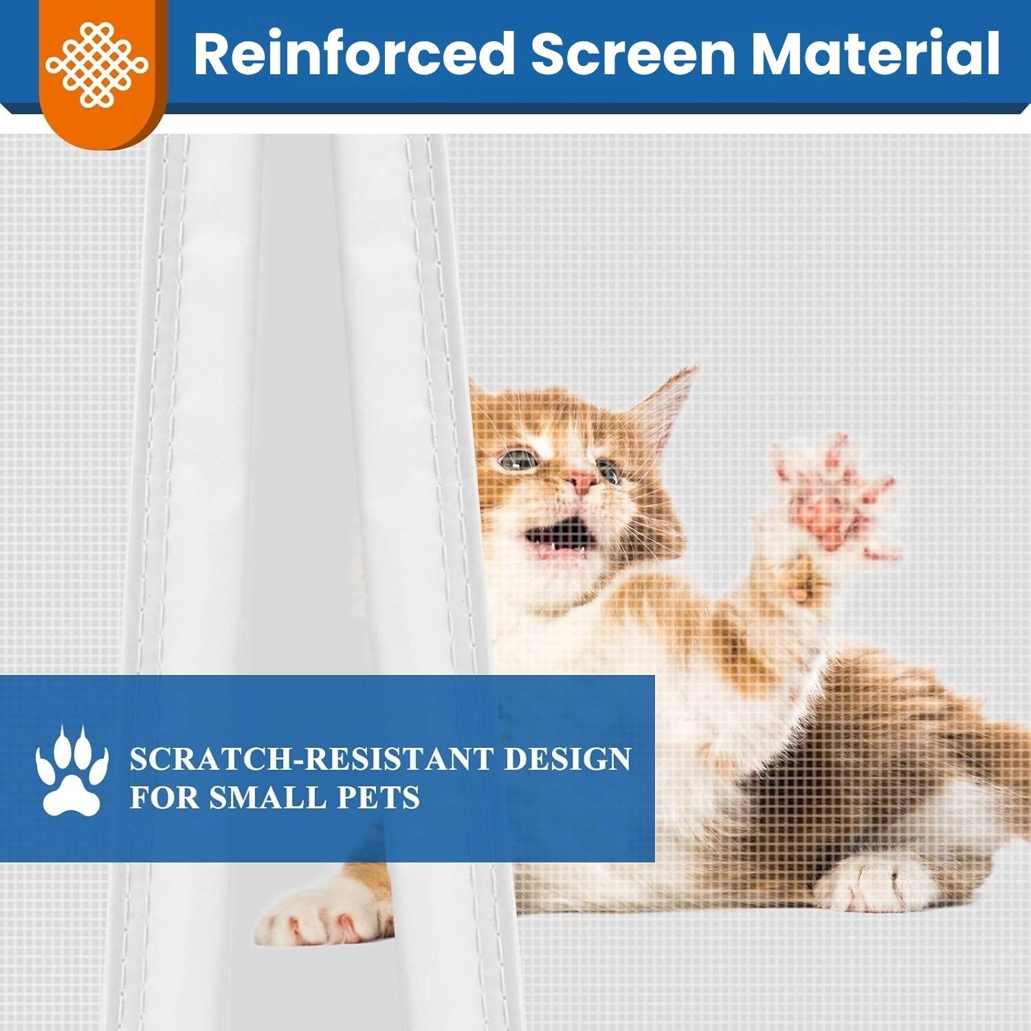 White Magnetic Door Screen - White, 70cm (W) x 210cm (H): image 4