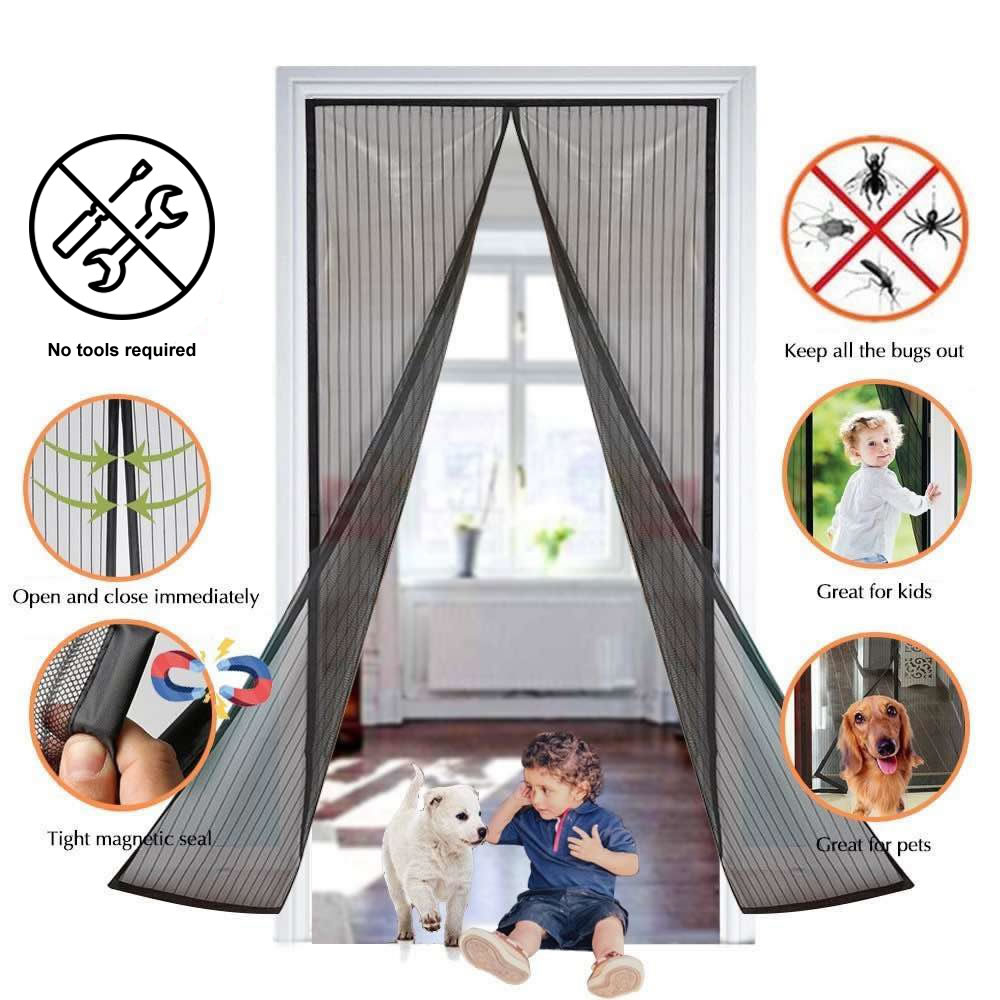 MAGNETIC DOOR FLY SCREEN MESH FASTENING MAGIC CURTAIN MOSQUITO BUG INSECT NET 